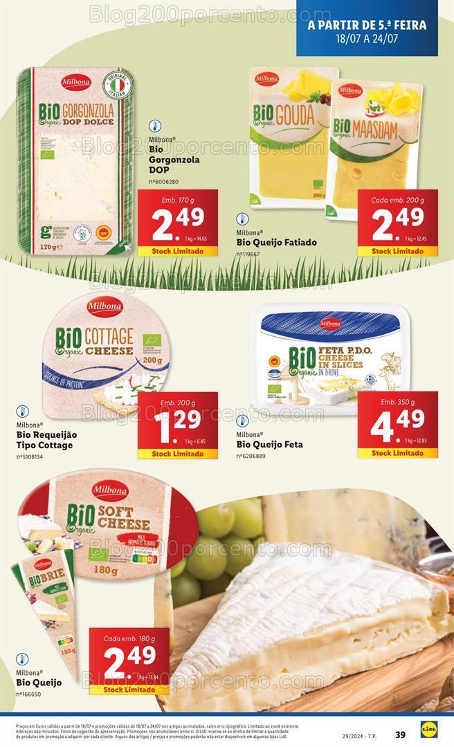 Antevisão Folheto LIDL Especial Bio Promoções de 18 a 24 julho