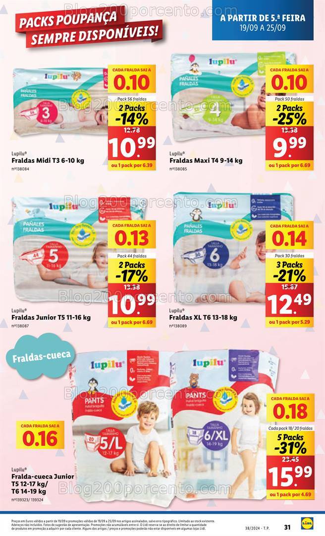 Antevisão Folheto LIDL Especial Bebé Promoções de 19 a 25 setembro