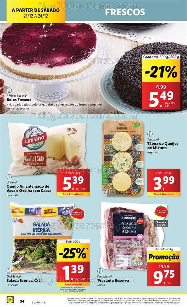 Antevisão Folheto LIDL Supermercado Promoções de 21 a 24 dezembro