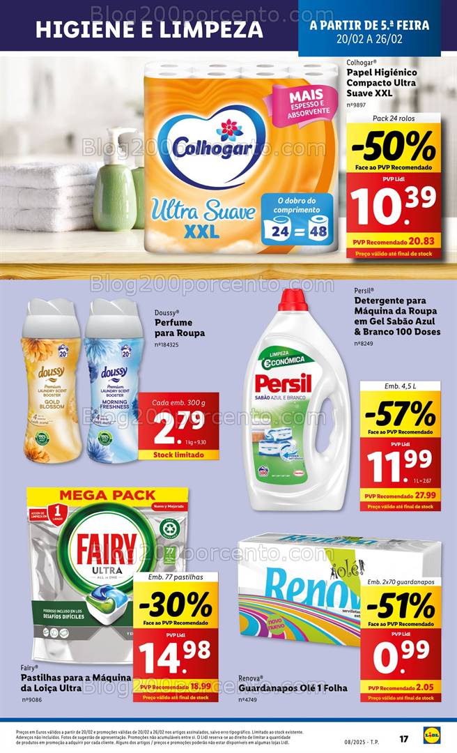 Antevisão Folheto LIDL Higiene e Limpeza Promoções de 20 a 26 fevereiro