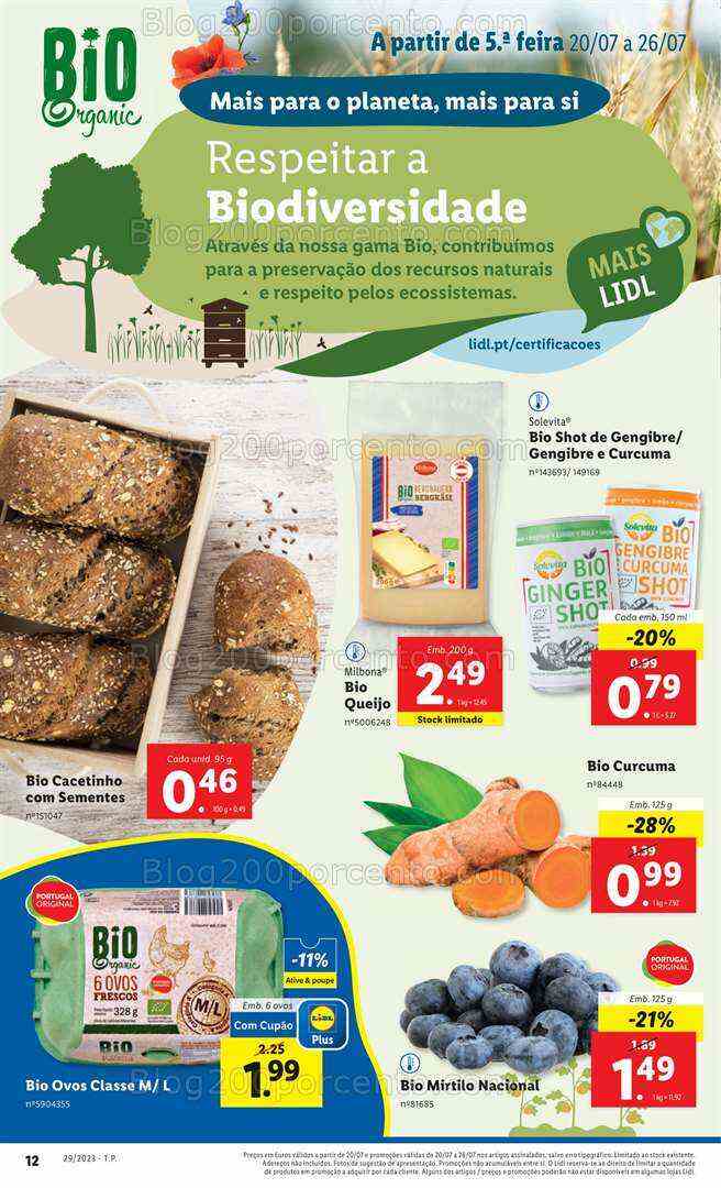 Antevisão Folheto LIDL Especial Bio Promoções de 20 a 26 julho