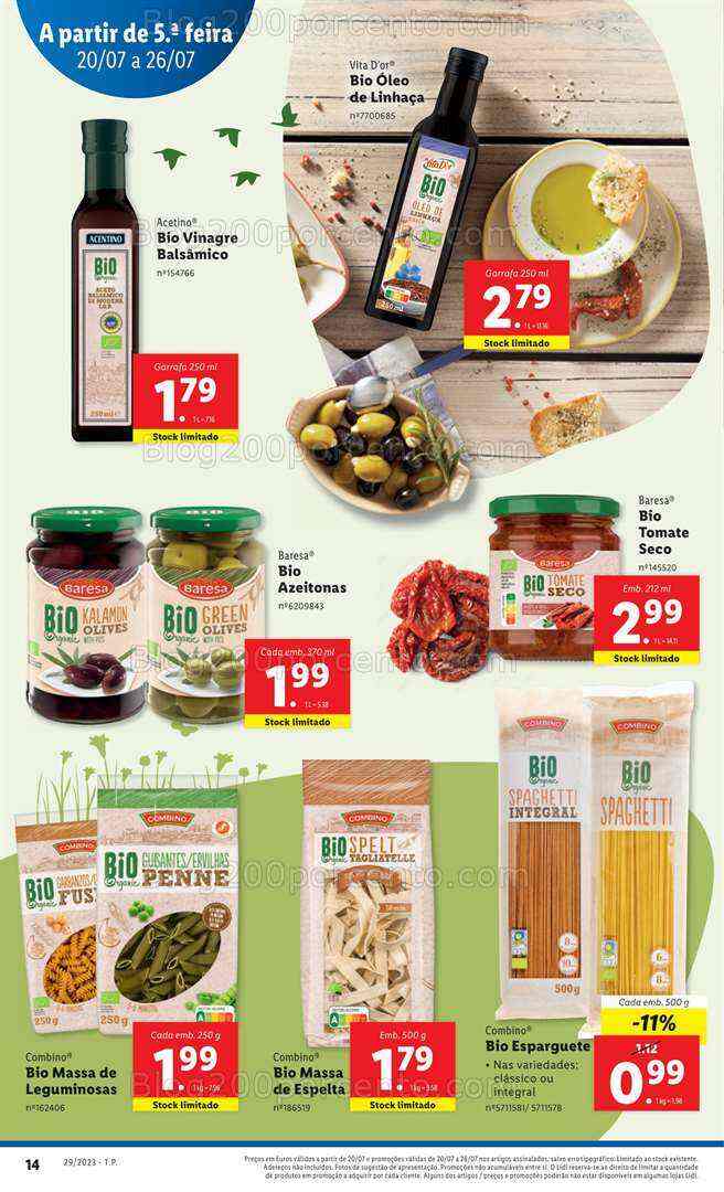Antevisão Folheto LIDL Especial Bio Promoções de 20 a 26 julho
