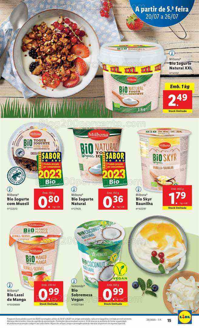 Antevisão Folheto LIDL Especial Bio Promoções de 20 a 26 julho