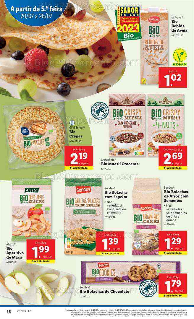 Antevisão Folheto LIDL Especial Bio Promoções de 20 a 26 julho