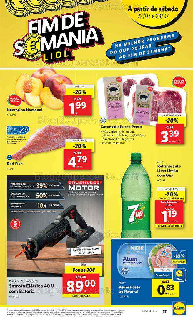 Antevisão Folheto LIDL Promoções Fim de Semana - 22 e 23 julho