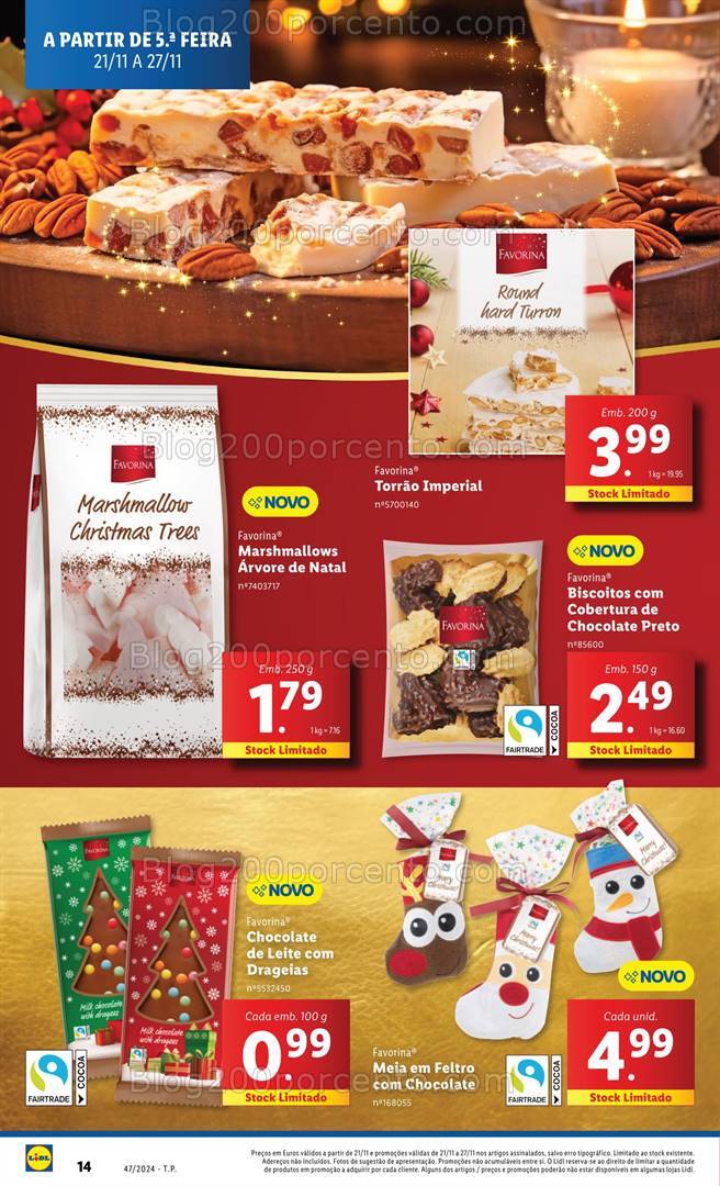 Antevisão Folheto LIDL Natal Promoções de 21 a 27 novembro