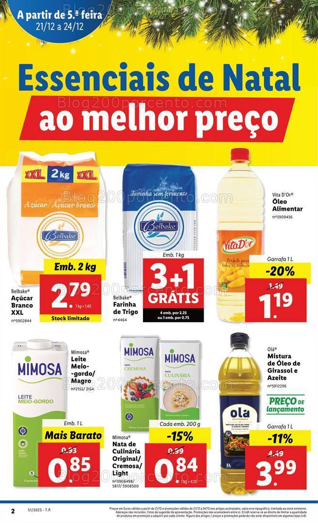 Antevisão Folheto LIDL Essenciais de Natal Promoções de 21 a 24 dezembro