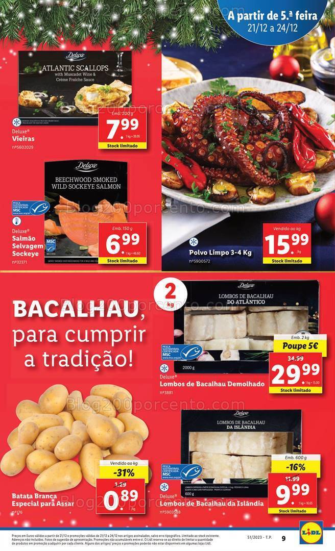 Antevisão Folheto LIDL Essenciais de Natal Promoções de 21 a 24 dezembro