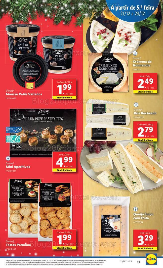 Antevisão Folheto LIDL Essenciais de Natal Promoções de 21 a 24 dezembro