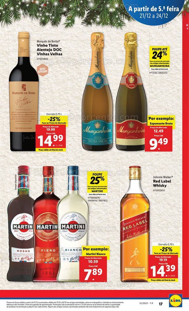 Antevisão Folheto LIDL Promoções de 21 a 24 dezembro
