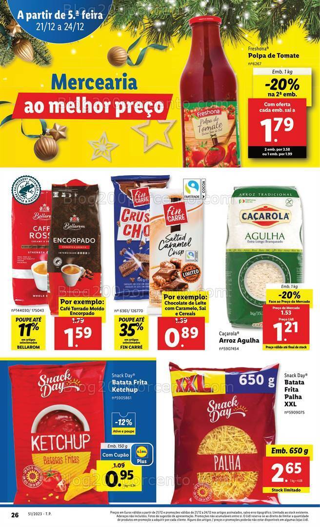Antevisão Folheto LIDL Essenciais de Natal Promoções de 21 a 24 dezembro