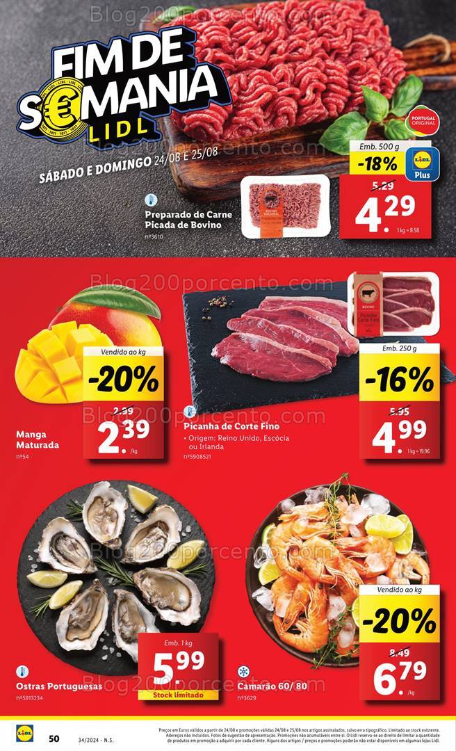Antevisão Folheto LIDL Promoções Fim de Semana 24 e 25 agosto
