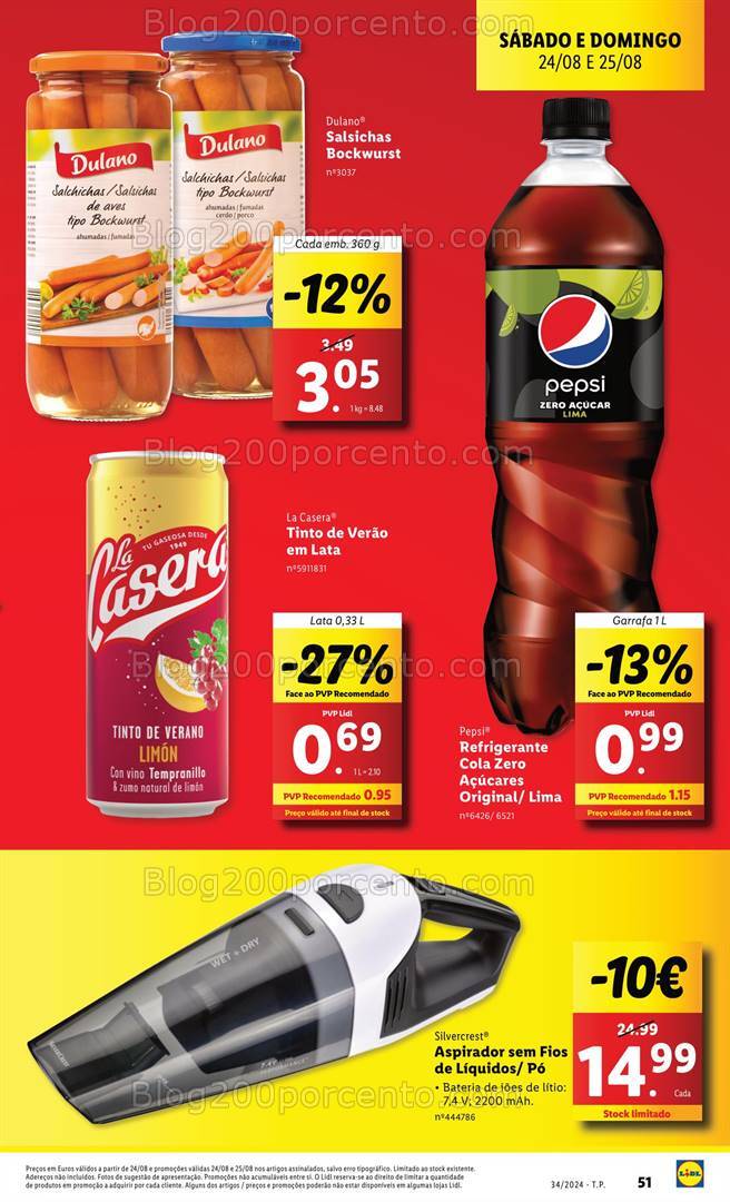 Antevisão Folheto LIDL Promoções Fim de Semana 24 e 25 agosto