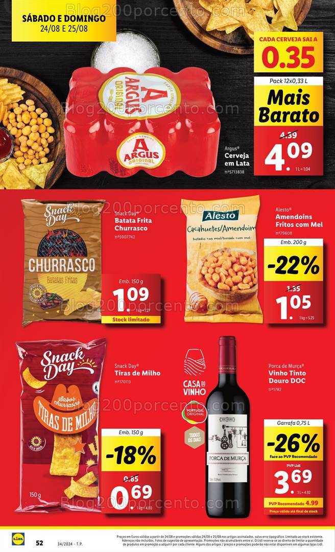 Antevisão Folheto LIDL Promoções Fim de Semana 24 e 25 agosto