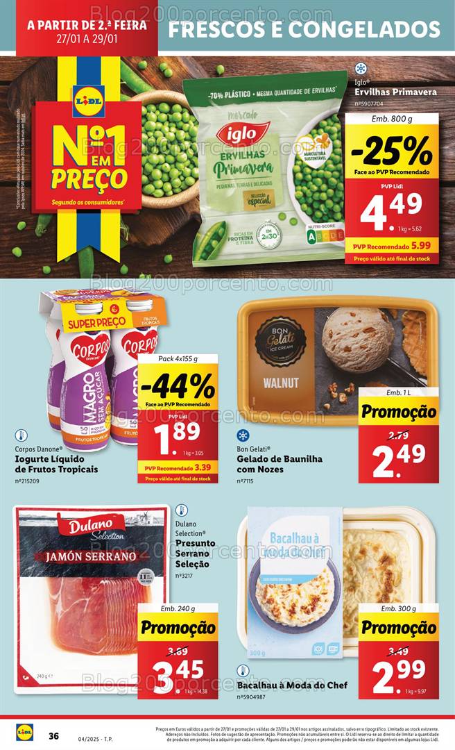 Antevisão Folheto LIDL Supermercado Promoções de 27 a 29 janeiro