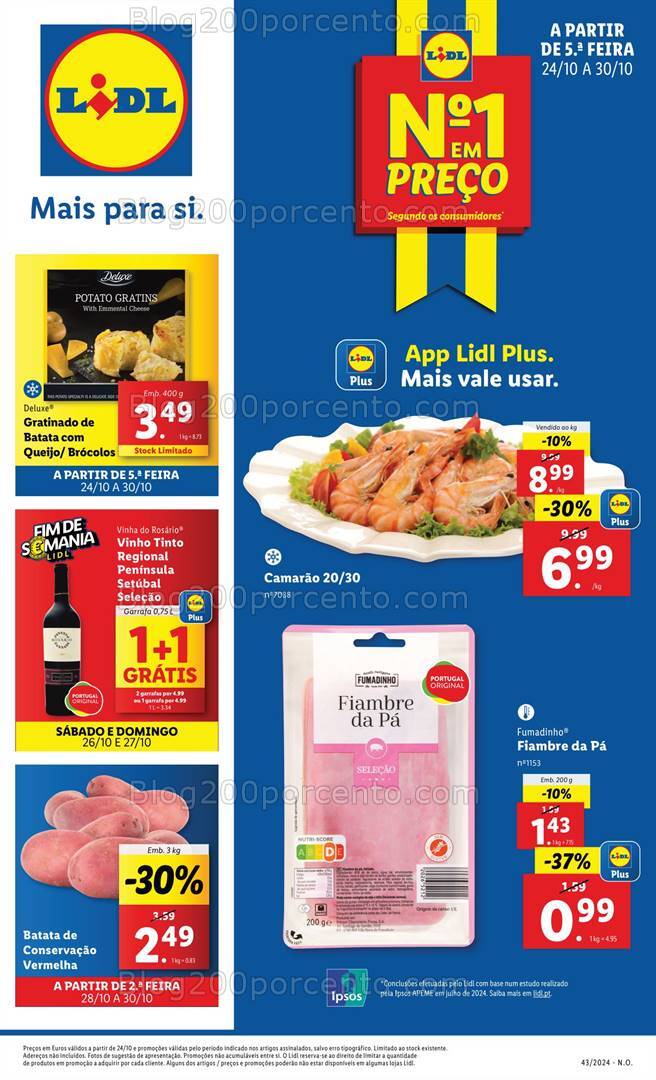 Antevisão Folheto LIDL Supermercado Promoções a partir de 24 outubro