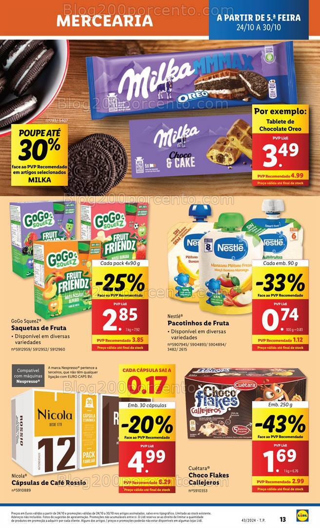 Antevisão Folheto LIDL Supermercado Promoções a partir de 24 outubro