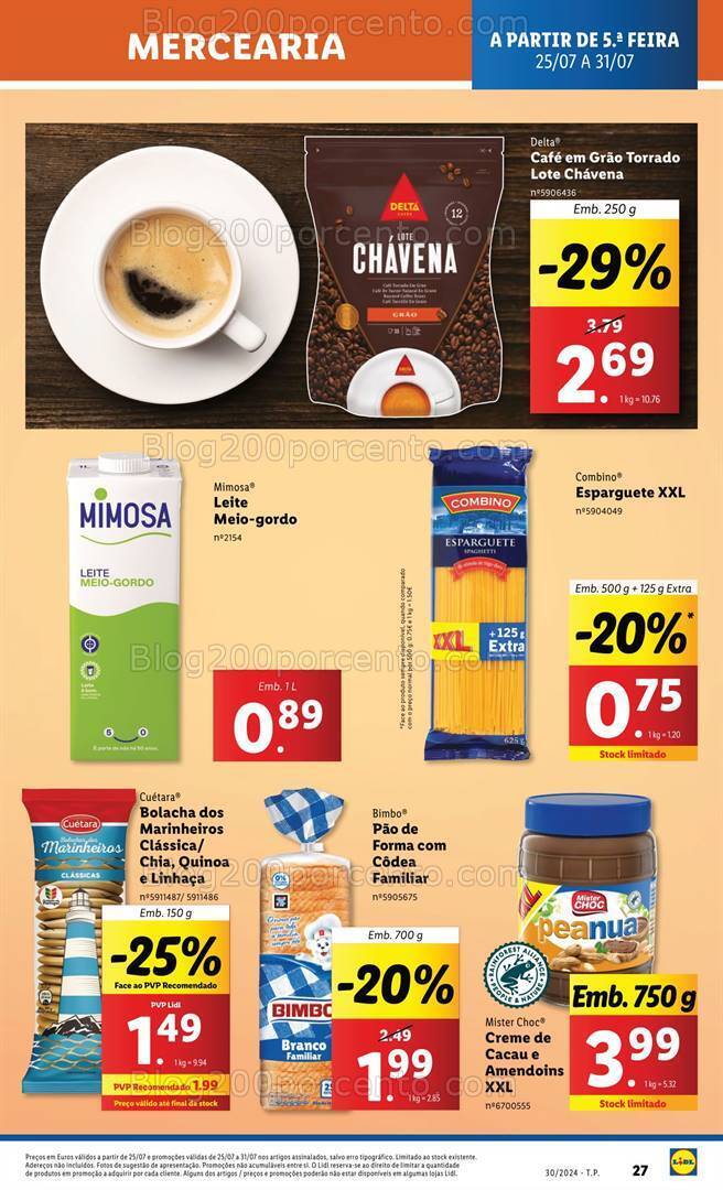 Antevisão Folheto LIDL Promoções de 25 a 31 julho
