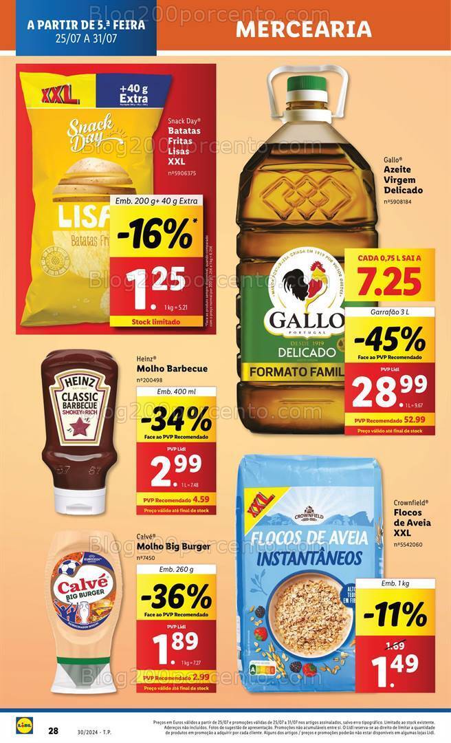 Antevisão Folheto LIDL Promoções de 25 a 31 julho