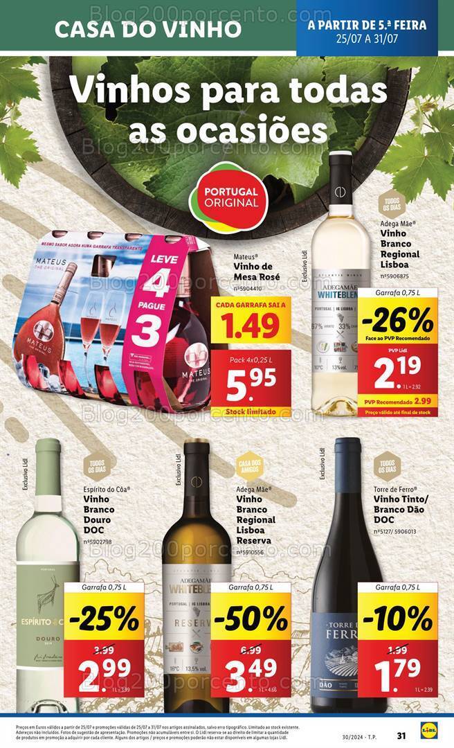 Antevisão Folheto LIDL Promoções de 25 a 31 julho