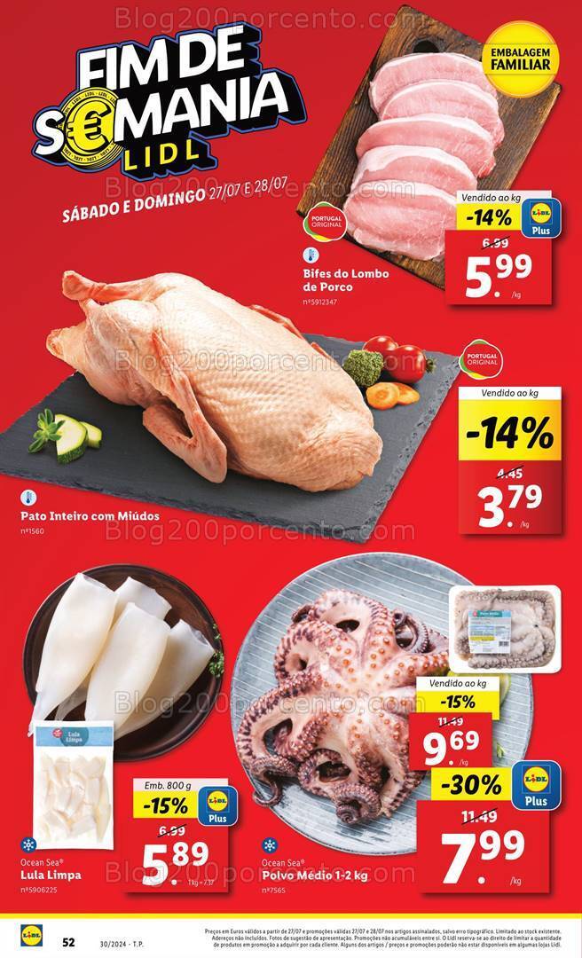 Antevisão Folheto LIDL Promoções Fim de Semana - 27 e 28 julho