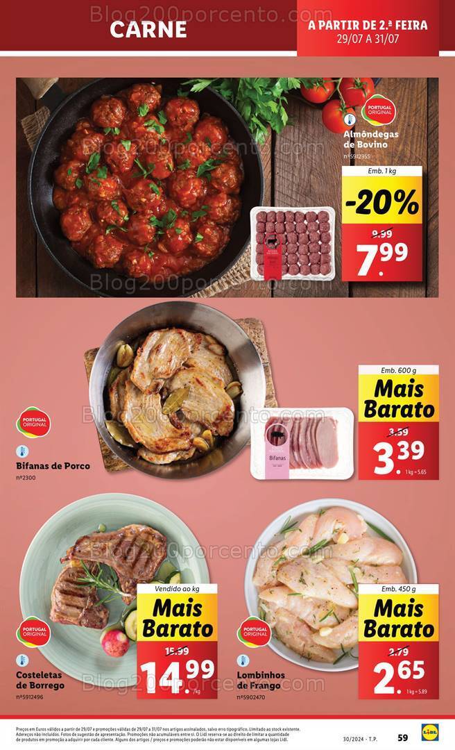 Antevisão Folheto LIDL Supermercado Promoções de 29 a 31 julho