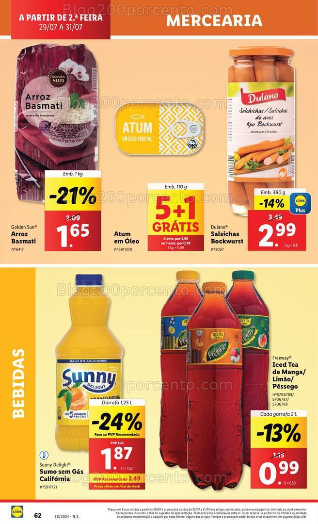 Antevisão Folheto LIDL Supermercado Promoções de 29 a 31 julho