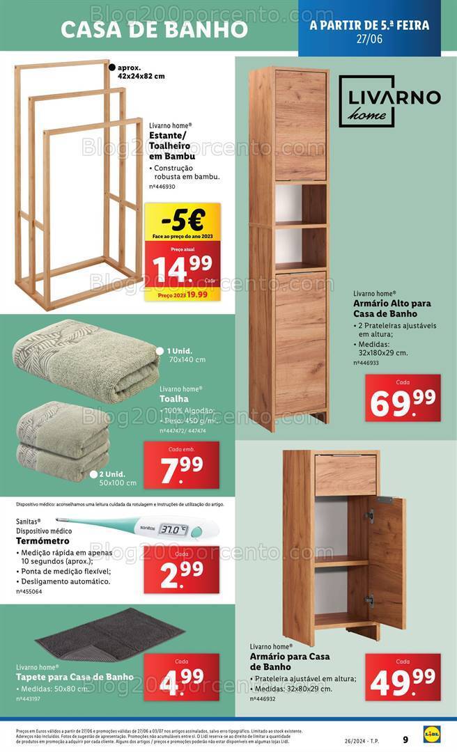 Antevisão Folheto LIDL Casa de Banho Promoções de 27 junho a 3 julho