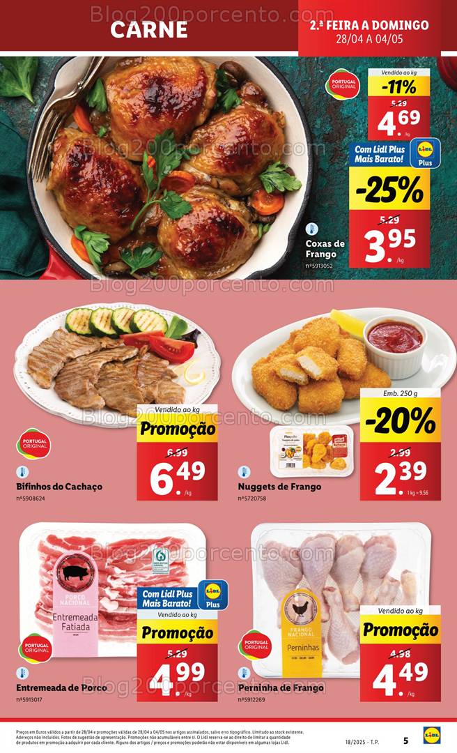 Antevisão Folheto LIDL Promoções de 28 abril a 4 maio - frescos