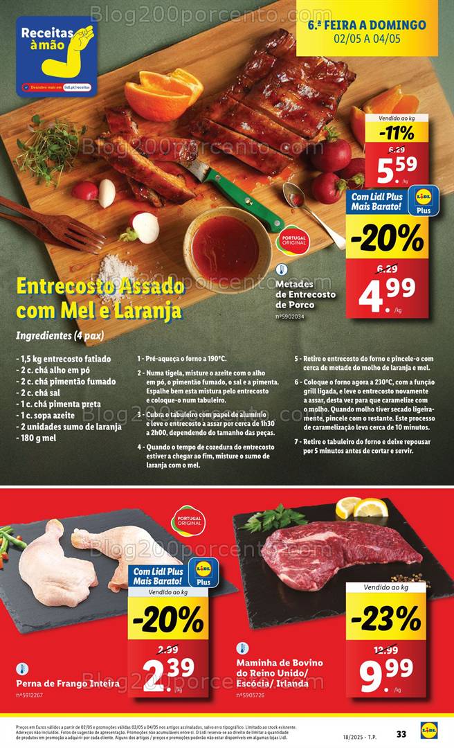 Antevisão Folheto LIDL Promoções de 28 abril a 4 maio - frescos