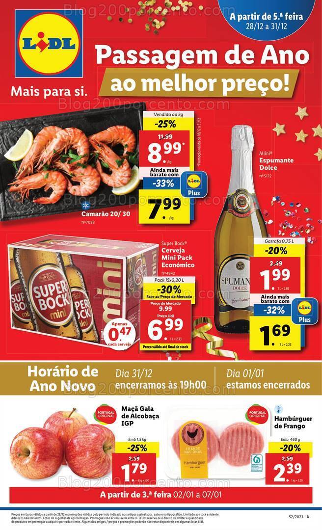 Antevisão Folheto LIDL Promoções de 28 a 31 dezembro