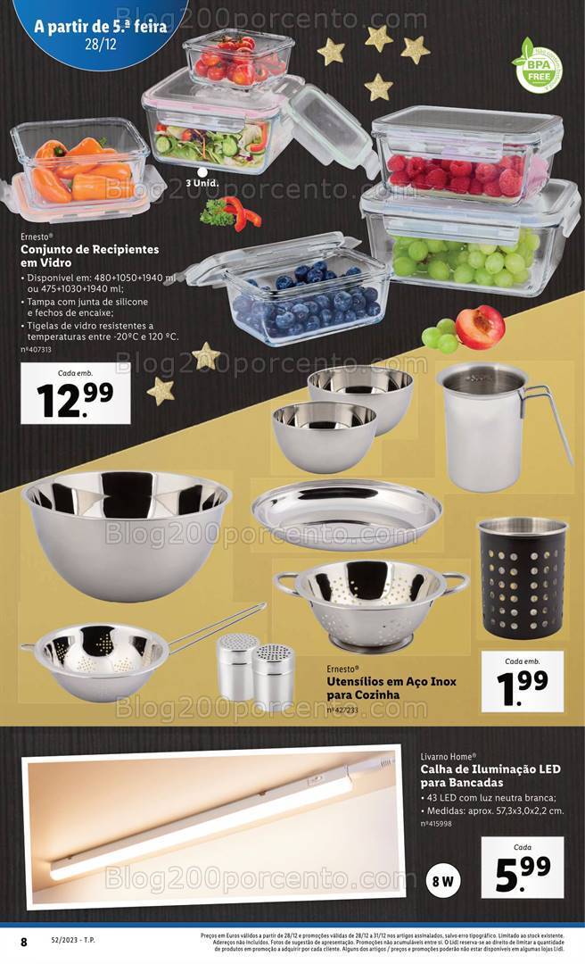 Antevisão Folheto LIDL Bazar Promoções de 28 dezembro a 7 janeiro