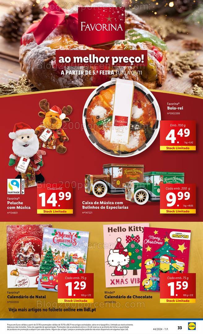Antevisão Folheto LIDL Especial Natal Promoções de 31 outubro a 6 novembro