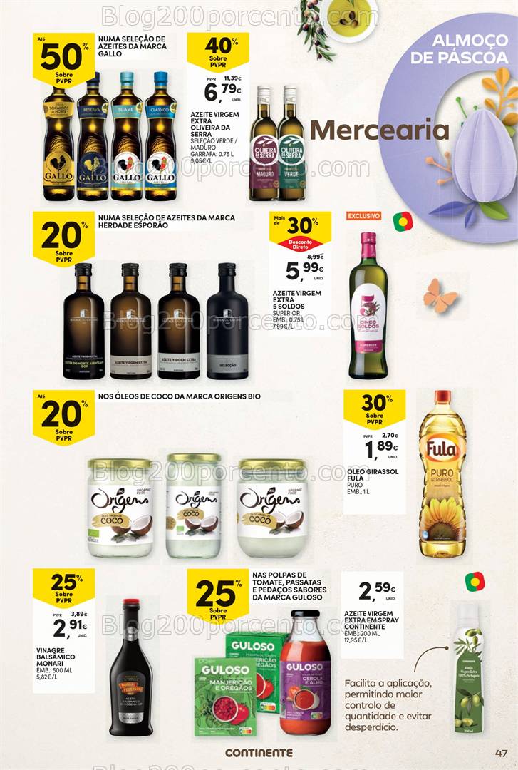 Antevisão Folheto CONTINENTE Páscoa Promoções de 1 a 20 abril