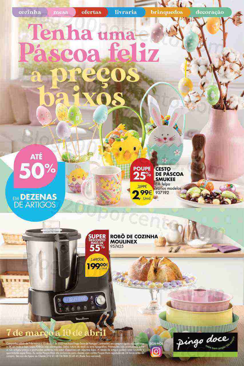 Antevisão Folheto PINGO DOCE Bazar Páscoa Promoções de 7 março a 10 abril