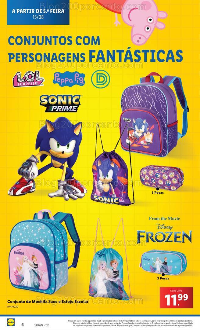 Antevisão Folheto LIDL Regresso às Aulas Promoções de 15 a 21 agosto