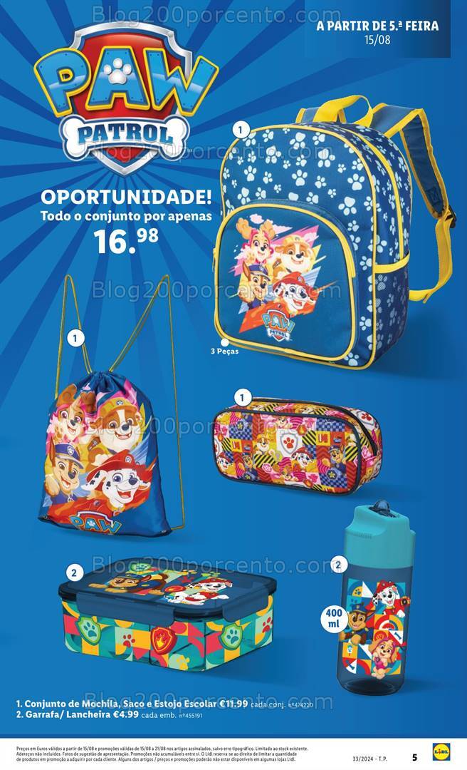 Antevisão Folheto LIDL Regresso às Aulas Promoções de 15 a 21 agosto