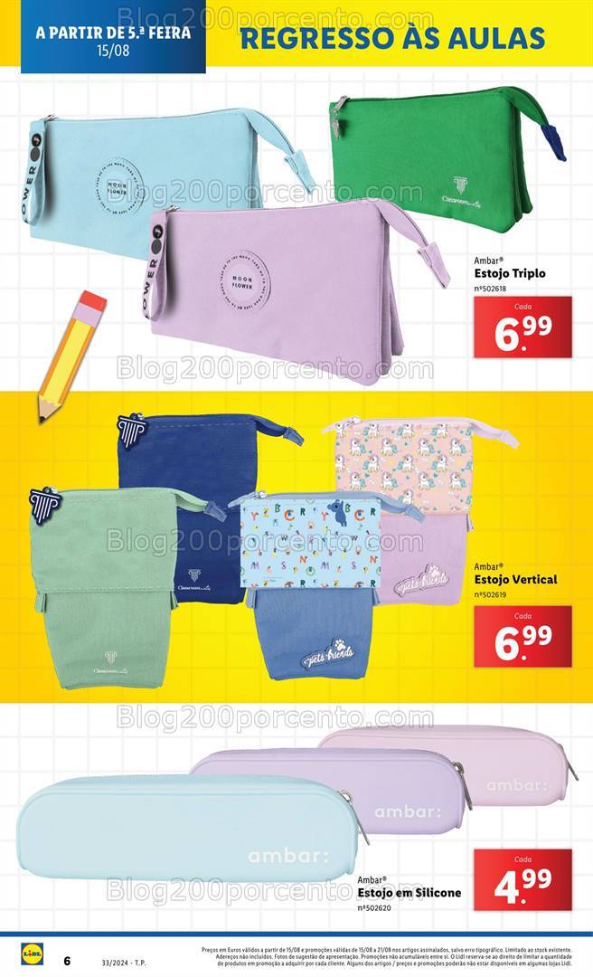 Antevisão Folheto LIDL Regresso às Aulas Promoções de 15 a 21 agosto