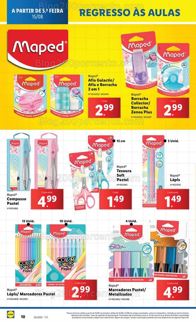 Antevisão Folheto LIDL Regresso às Aulas Promoções de 15 a 21 agosto
