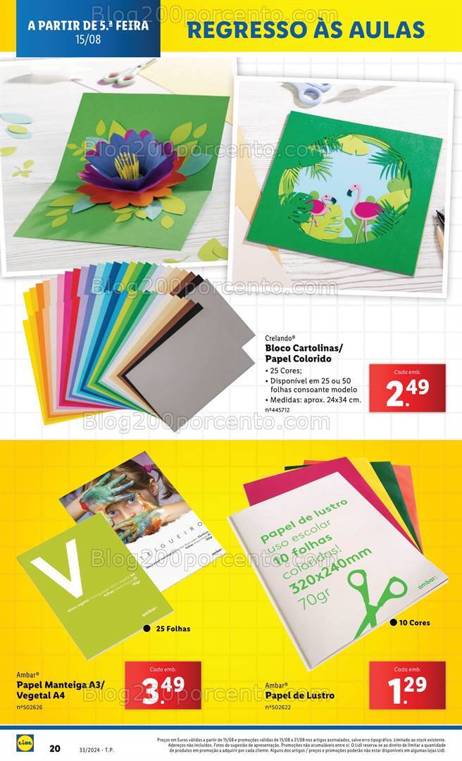 Antevisão Folheto LIDL Regresso às Aulas Promoções de 15 a 21 agosto
