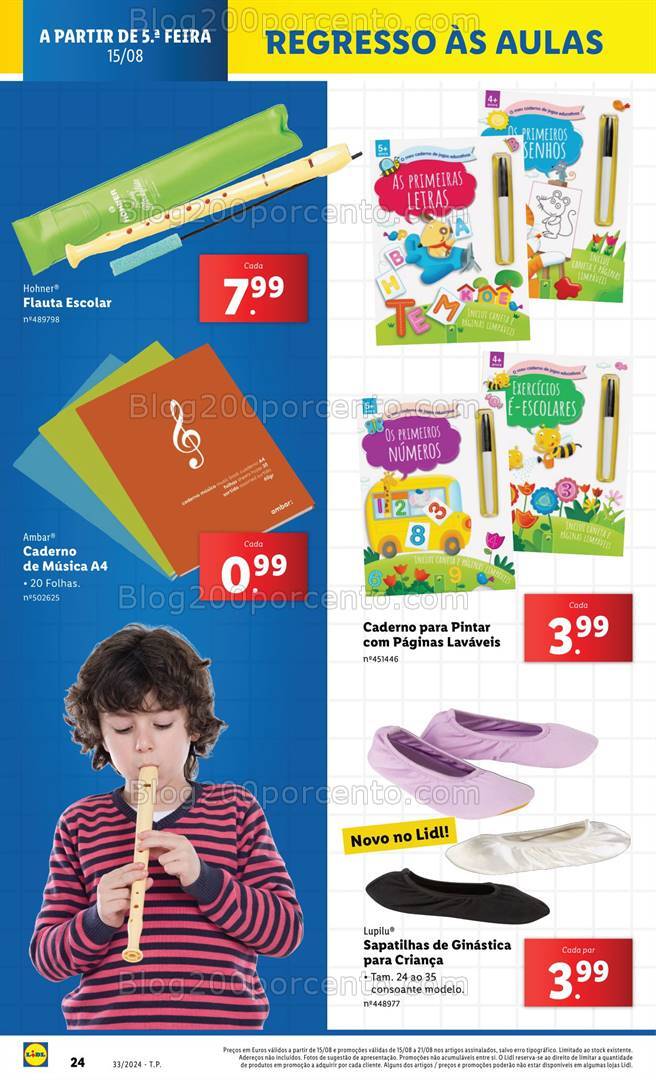 Antevisão Folheto LIDL Regresso às Aulas Promoções de 15 a 21 agosto