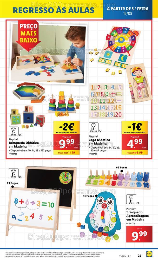 Antevisão Folheto LIDL Regresso às Aulas Promoções de 15 a 21 agosto