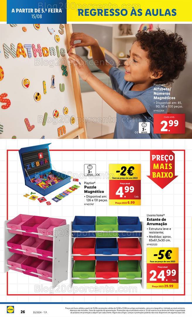 Antevisão Folheto LIDL Regresso às Aulas Promoções de 15 a 21 agosto