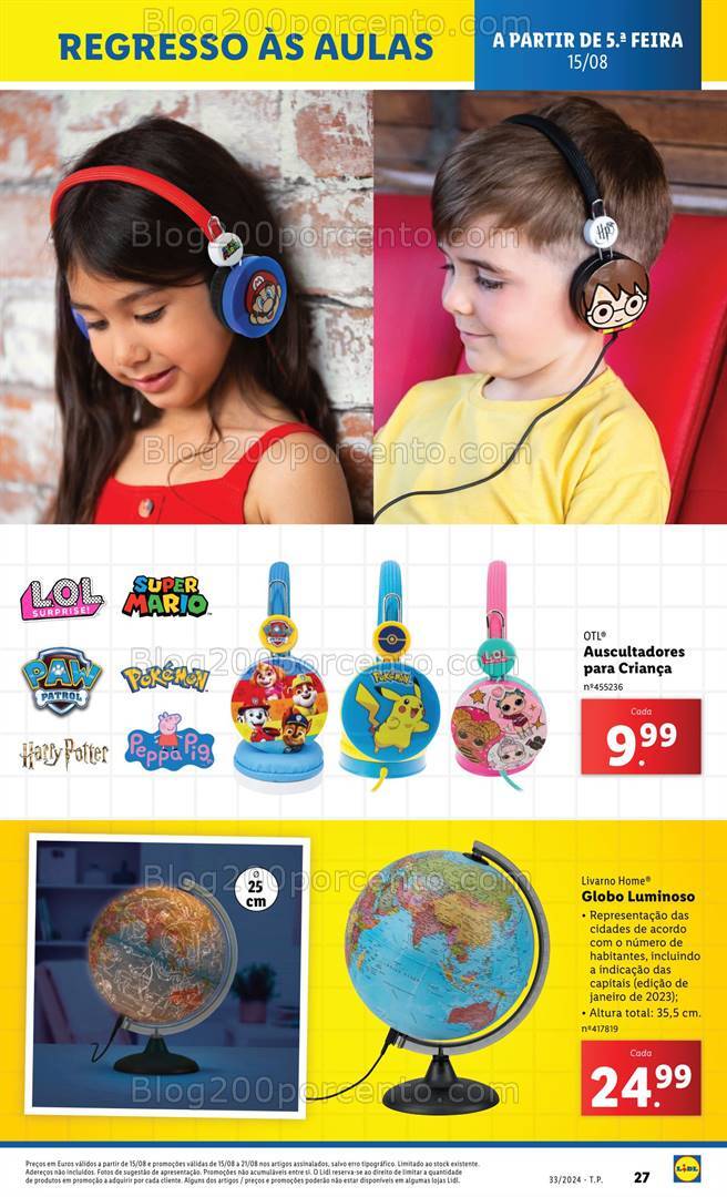 Antevisão Folheto LIDL Regresso às Aulas Promoções de 15 a 21 agosto