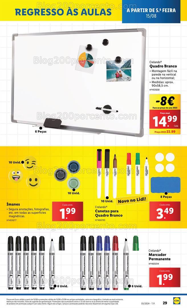 Antevisão Folheto LIDL Regresso às Aulas Promoções de 15 a 21 agosto