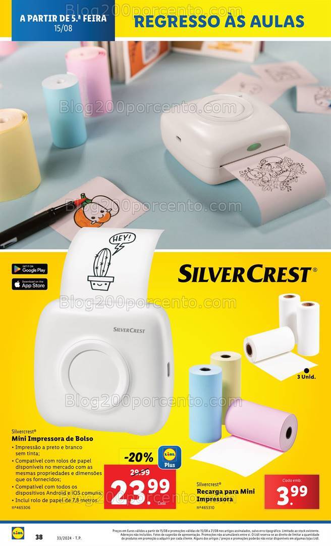 Antevisão Folheto LIDL Regresso às Aulas Promoções de 15 a 21 agosto