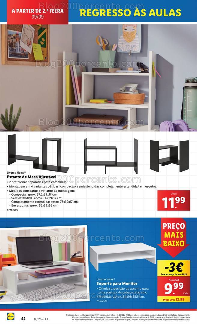 Antevisão Folheto LIDL Regresso às Aulas Promoções de 15 a 21 agosto