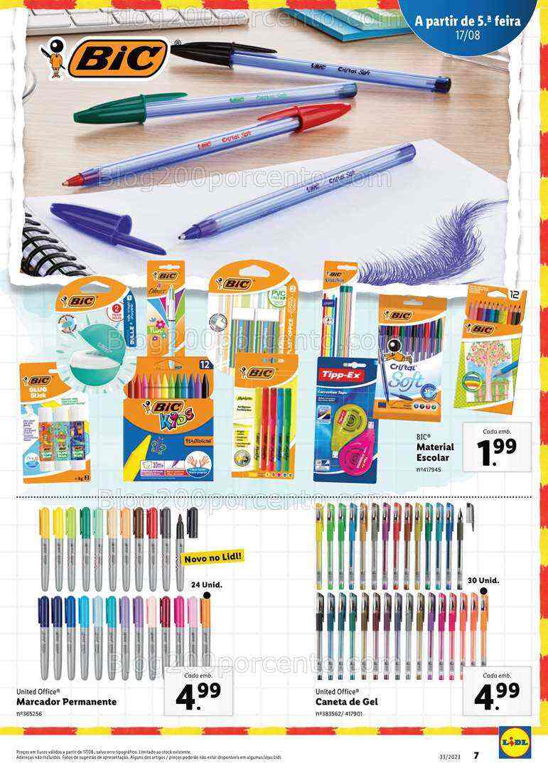 Antevisão Folheto LIDL Regresso às Aulas Promoções a partir de 17 agosto