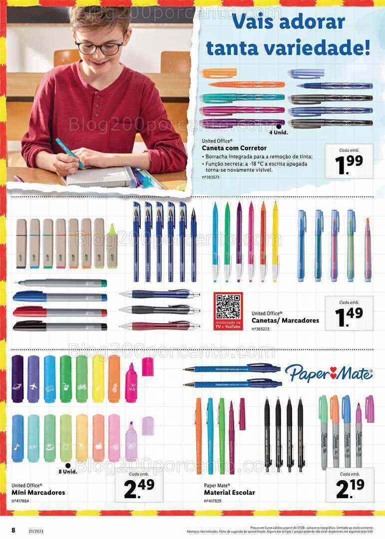 Antevisão Folheto LIDL Regresso às Aulas Promoções a partir de 17 agosto