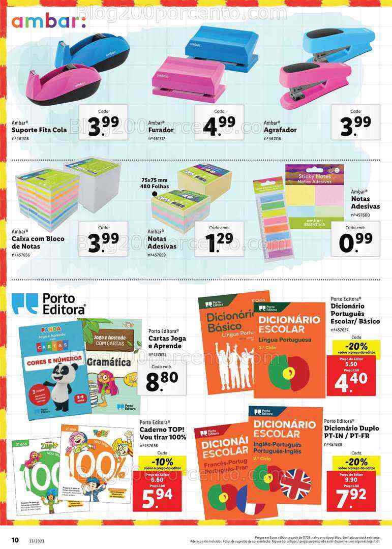 Antevisão Folheto LIDL Regresso às Aulas Promoções a partir de 17 agosto